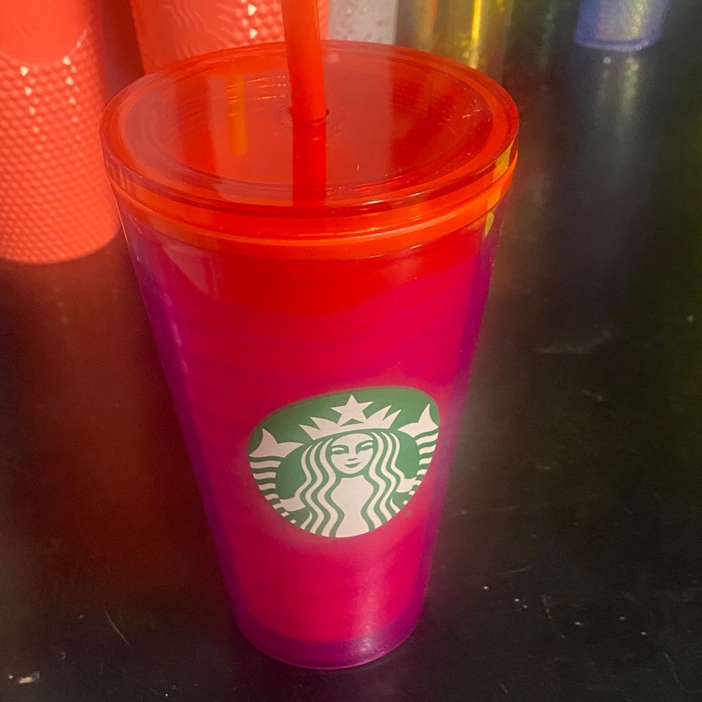 Starbucks Vibrant Pink and Red Tumbler